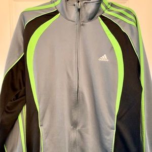 Adidas Track Jacket Silver/Black/Lime M